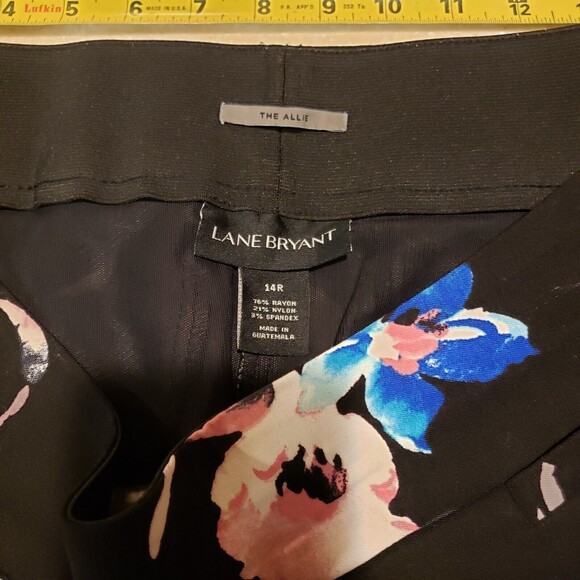 Lane Bryant 14R The Allie Skinny Ankle Pants Black Floral Stretchy - Picture 8 of 8